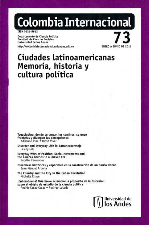 Revista Colombia Internacional 73 de la Universidad de los Andes