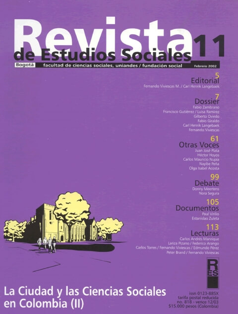 Revista de Estudios Sociales 11 de la Universidad de los Andes