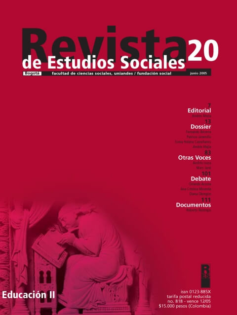 Revista de Estudios Sociales 20 de la Universidad de los Andes