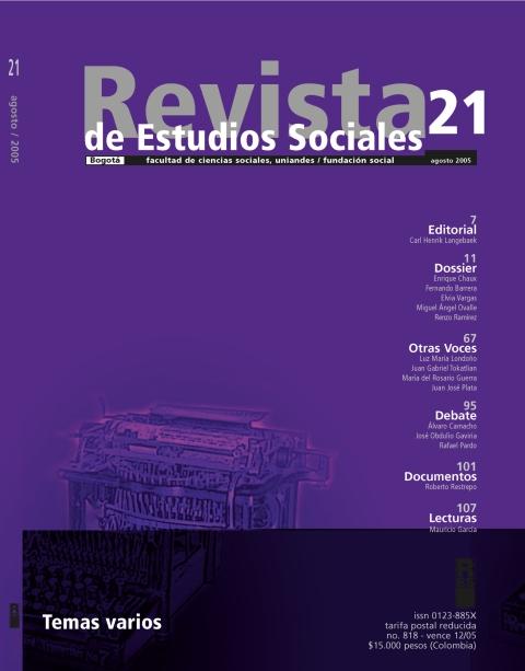Revista de Estudios Sociales 21 de la Universidad de los Andes