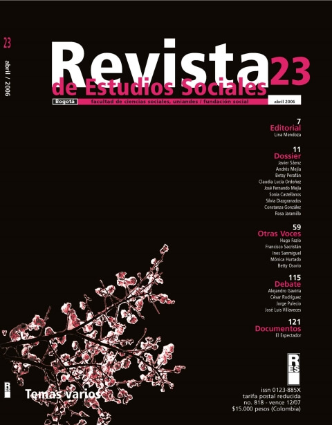 Revista de Estudios Sociales 23 de la Universidad de los Andes