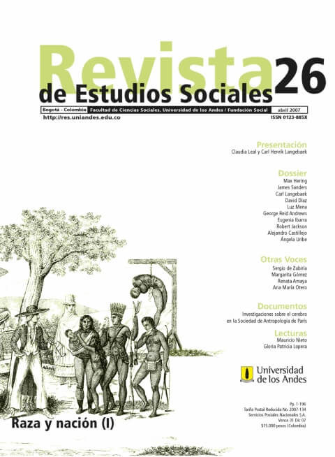 Revista de Estudios Sociales 26 de la Universidad de los Andes