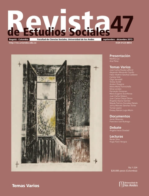 Revista de Estudios Sociales 47 de la Universidad de los Andes
