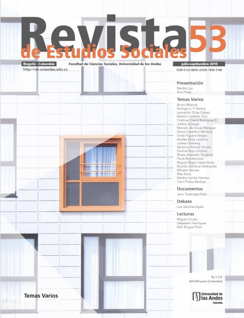 Revista de Estudios Sociales 53 de la Universidad de los Andes