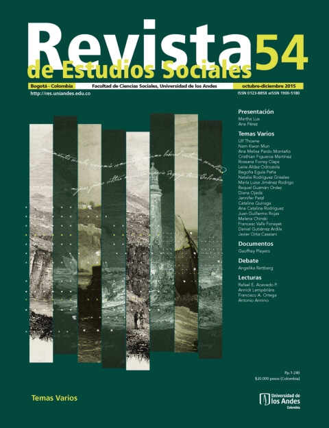 Revista de Estudios Sociales 54 de la Universidad de los Andes