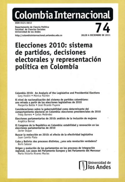 Revista Colombia Internacional 74 de la Universidad de los Andes