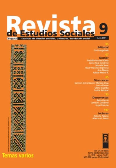Revista de Estudios Sociales 9 de la Universidad de los Andes