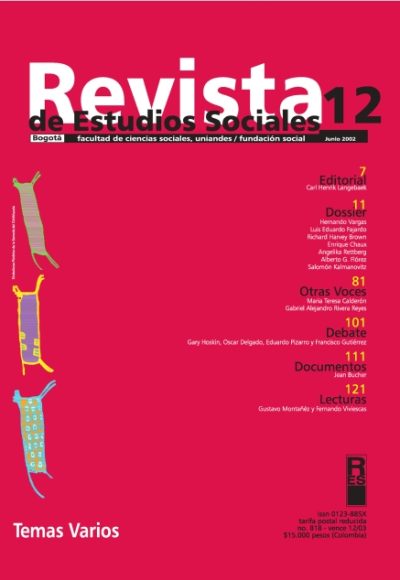 Revista de Estudios Sociales 12 de la Universidad de los Andes