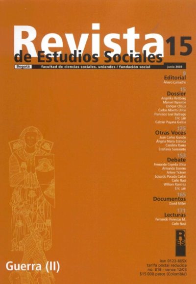 Revista de Estudios Sociales 15 de la Universidad de los Andes