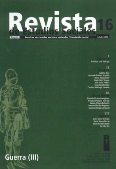 Revista de Estudios Sociales 16 de la Universidad de los Andes