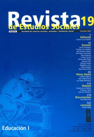 Revista de Estudios Sociales 19 de la Universidad de los Andes
