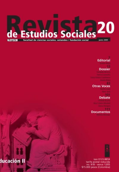 Revista de Estudios Sociales 20 de la Universidad de los Andes