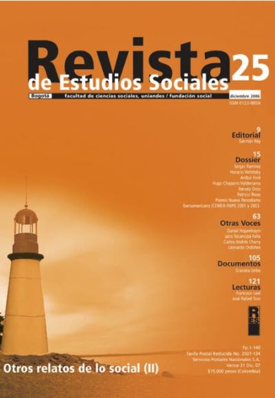 Revista de Estudios Sociales 25 de la Universidad de los Andes