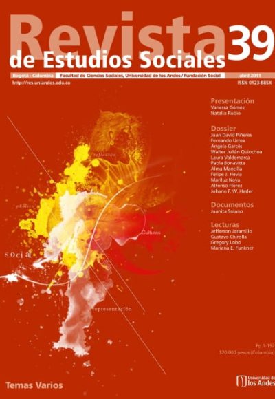 Revista de Estudios Sociales 39 de la Universidad de los Andes