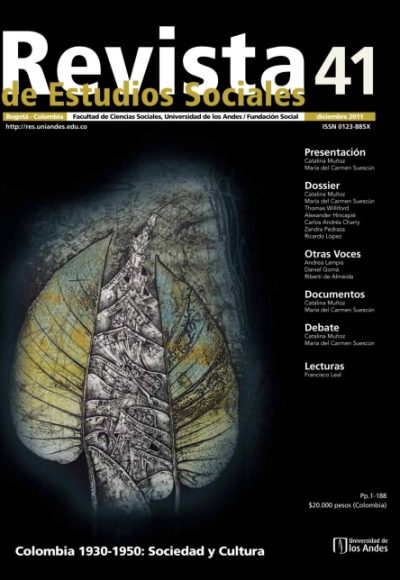 Revista de Estudios Sociales 41 de la Universidad de los Andes