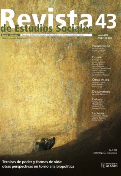 Revista de Estudios Sociales 43 de la Universidad de los Andes