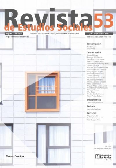 Revista de Estudios Sociales 53 de la Universidad de los Andes