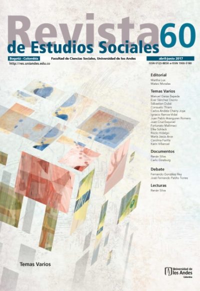 Revista de Estudios Sociales 60 de la Universidad de los Andes